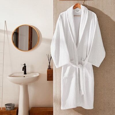 Cotton Bathrobe - White