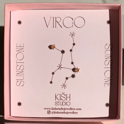 COSMO Zodiac Studs - Gold filled Virgo | sunstone