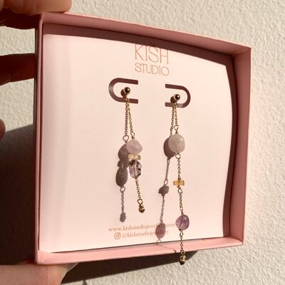 KI~AN Crystal Drop Earrings - Gold filled