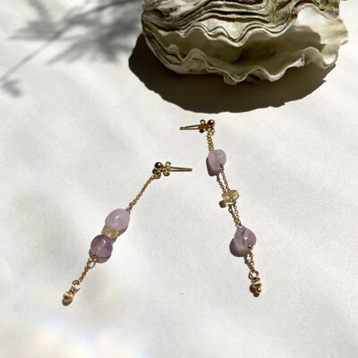 KI~AN Crystal Drop Earrings - Sterling silver