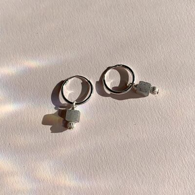 NILANA Earrings ~ Labradorite - Sterling silver