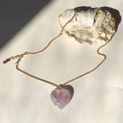 NANSHE Amethyst Heart Necklace - Sterling silver