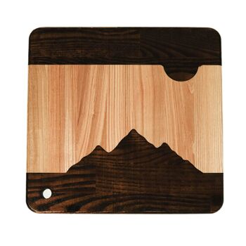 Planche à découper en bois dur avec vue sur la montagne pour planche de service de cuisine 5