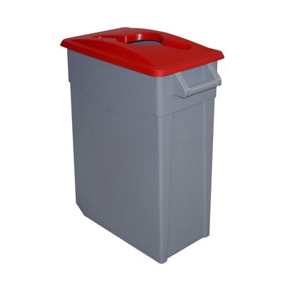 Poubelle Zeus ouverte 65 litres. Couleur rouge.