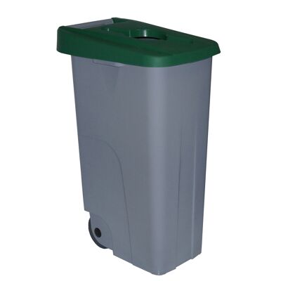 Waste container Recycle open 85 liters. Green color.