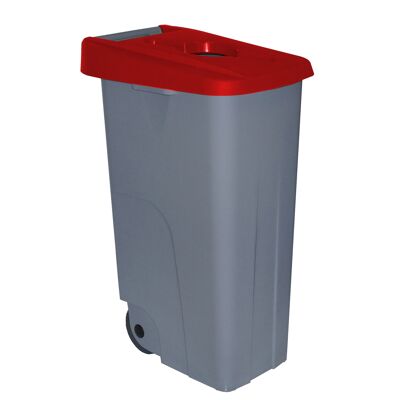 Conteneur à déchets Recycle ouvert 85 litres. Couleur rouge.