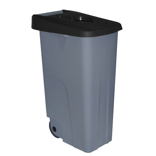 Contenedor de residuos Reciclo abierto 85 litros. Color Negro.