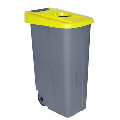 Waste container Recycle open 85 liters. Yellow color.