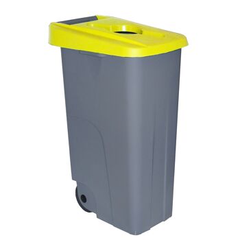 Conteneur à déchets Recycle ouvert 85 litres. Couleur jaune. 1