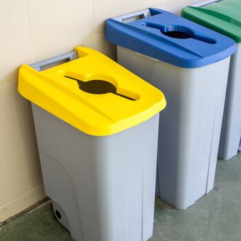 Conteneur à déchets Recycle ouvert 85 litres. Couleur jaune. 6