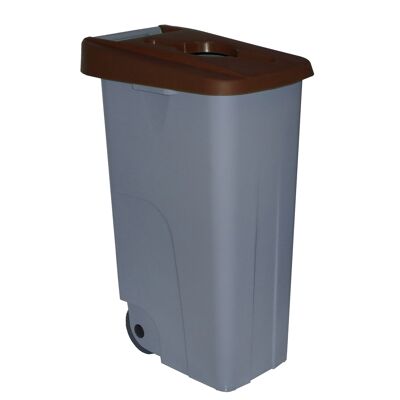 Abfallbehälter Recycling offen 85 Liter. Braune Farbe.