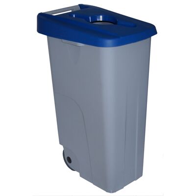 Conteneur à déchets Recycle ouvert 110 litres. Couleur bleu.