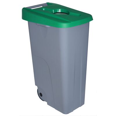 Waste container Recycle open 110 liters. Green color.