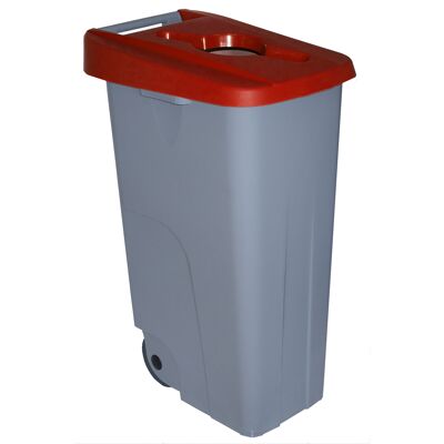 Waste container Recycle open 110 liters. Red color.