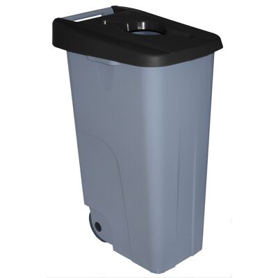 Abfallbehälter Recycling offen 110 Liter. Farbe schwarz.