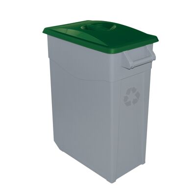 Conteneur à déchets Zeus fermé 65 litres. Couleur verte.