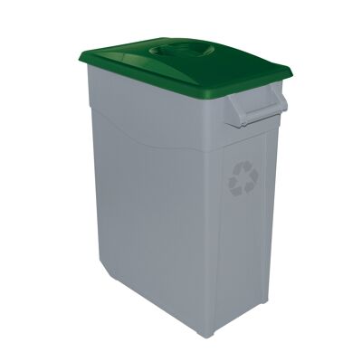 Zeus waste container closed 65 liters. Green color.