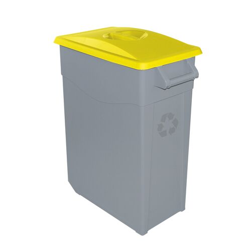 Contenedor de residuos Zeus cerrado 65 litros. Color Amarillo.