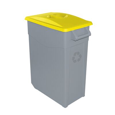 Conteneur à déchets Zeus fermé 65 litres. Couleur jaune.