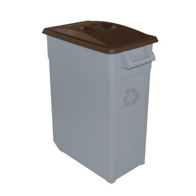 Zeus waste container closed 65 liters. Brown color.