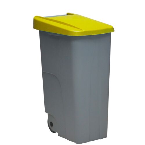 Contenedor de residuos Reciclo cerrado 85 litros. Color Amarillo.