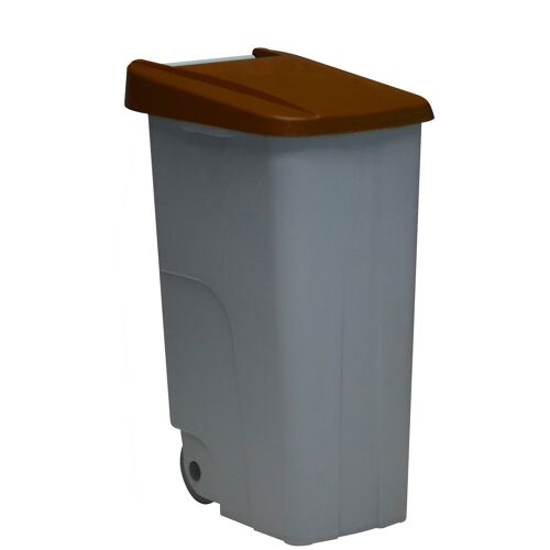 Contenedor de residuos Reciclo cerrado 85 litros. Color Marrón.
