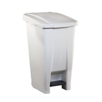 Waste container with Selective pedal 60 liters. White color.
