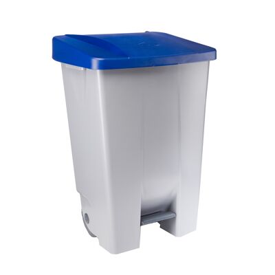 Conteneur à déchets avec pédale sélective 80 litres. Couleur bleu.