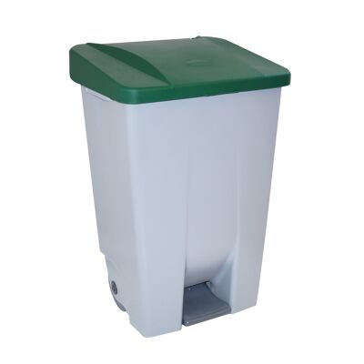 Conteneur à déchets avec pédale sélective 80 litres. Couleur verte.