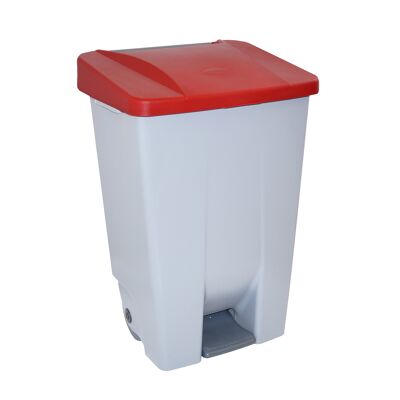 Waste container with Selective pedal 80 liters. Red color.