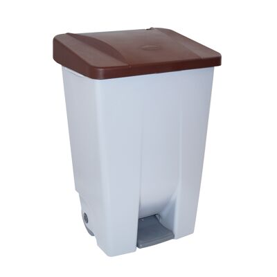 Waste container with Selective pedal 80 liters. Brown color.