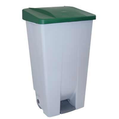 Waste container with Selective pedal 120 liters. Green color.