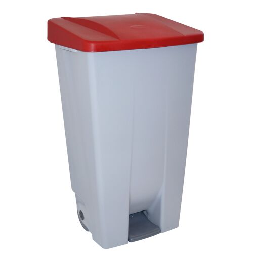 Contenedor de residuos con pedal Selectivo 120 litros. Color Rojo.