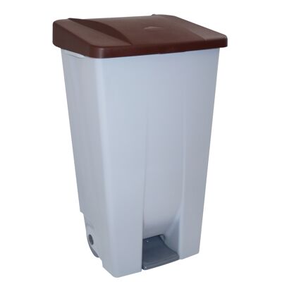 Abfallbehälter mit Selektivpedal 120 Liter. Braune Farbe.