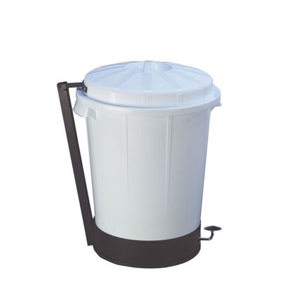 Goliath bucket 50 liters with pedal. White professional container.