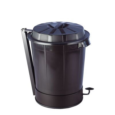 Goliath bucket 70 liters with pedal. Black professional container.