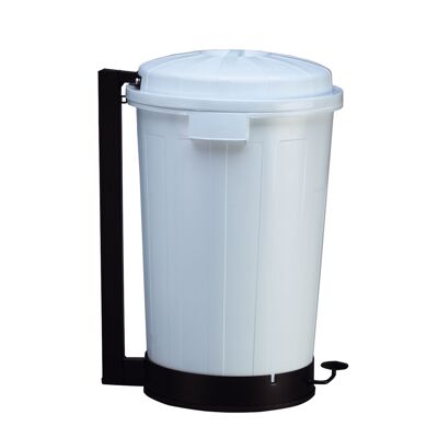 Goliath bucket 95 liters with pedal. White professional container.