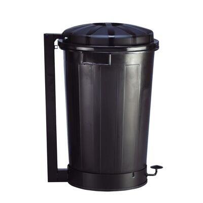 Goliath bucket 95 liters with pedal. Black professional container.