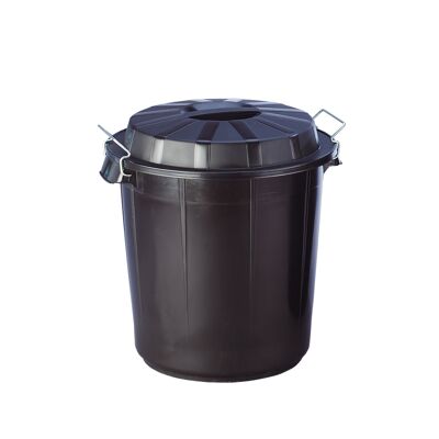 50 liter industrial bucket with lid. Color Black.
