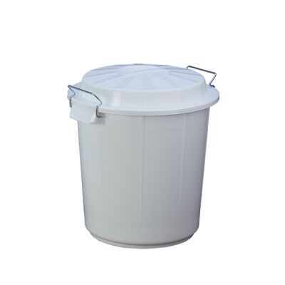 50 liter industrial bucket with lid. White color.