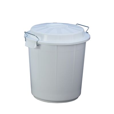 70 liter industrial bucket with lid. White color.