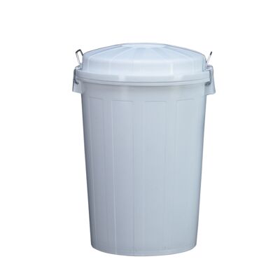 95 liter industrial bucket with lid. White color.
