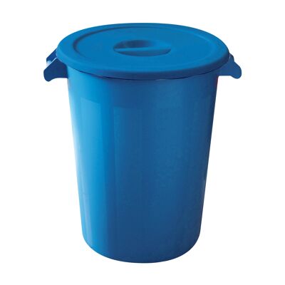 100 liter industrial bucket with lid. Color blue.