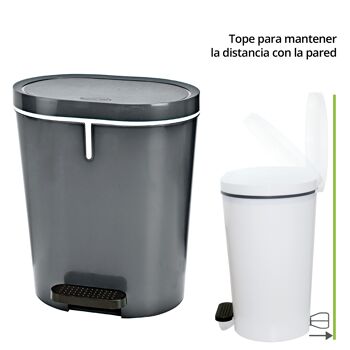 Pedalbin Oval Poubelle à pédale de 25 litres. Couleur gris anthracite. 4