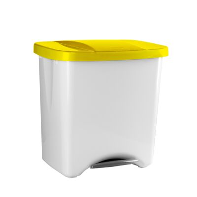 Ecological Pedalbin pedal bin 50 litres. Yellow color.