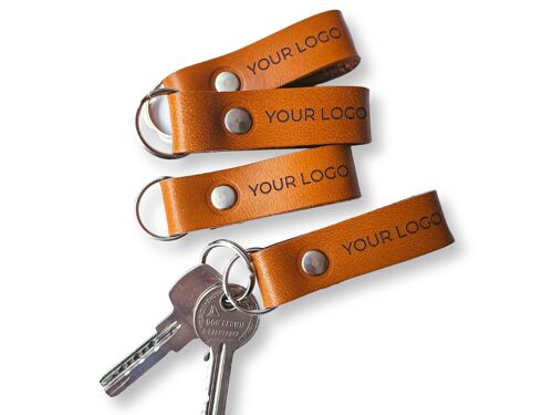 Custom leather key fobs with YOUR LOGO engraved personalised keychains