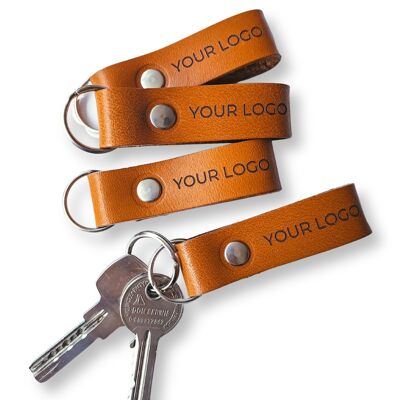 Individuelle Schlüsselanhänger aus Leder mit personalisierten Schlüsselanhängern, die mit IHREM LOGO graviert sind