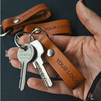 Porte-clés en cuir personnalisés avec VOTRE LOGO gravé porte-clés personnalisés 2