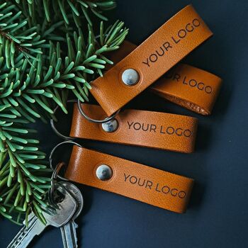 Porte-clés en cuir personnalisés avec VOTRE LOGO gravé porte-clés personnalisés 3