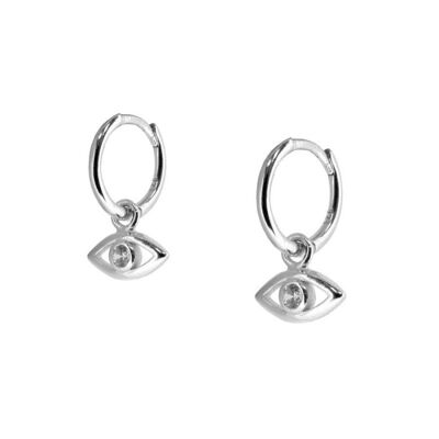 protection Hoops, 925 Sterling Silber Ohrringe - silber